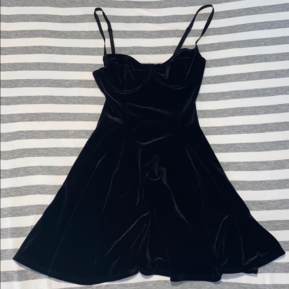 NWOT American Apparel Black Velvet Dress